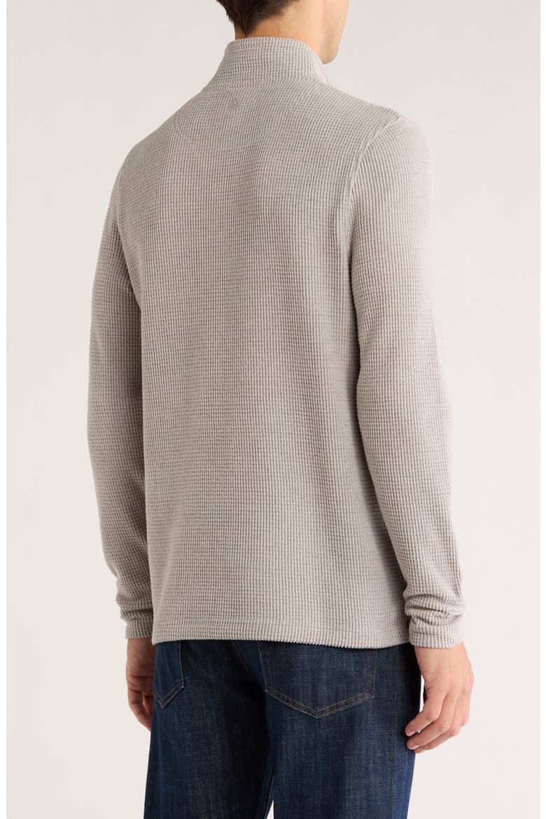 Heritage Lux Waffle Knit Quarter Zip Pullover, Alternate, color, HEATHER GREY