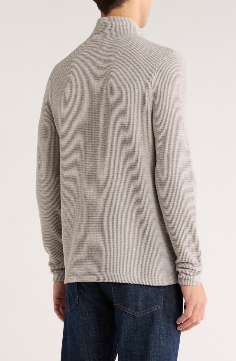 Rainforest Heritage Lux Waffle Knit Quarter Zip Pullover, Alternate, color, Heather Grey