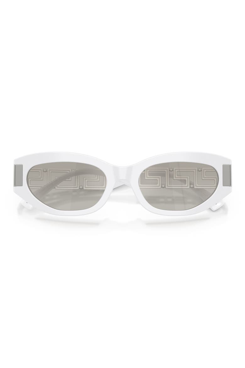 54mm Cat Eye Sunglasses, Alternate, color, WHITE / GREY MIRROR SILVER