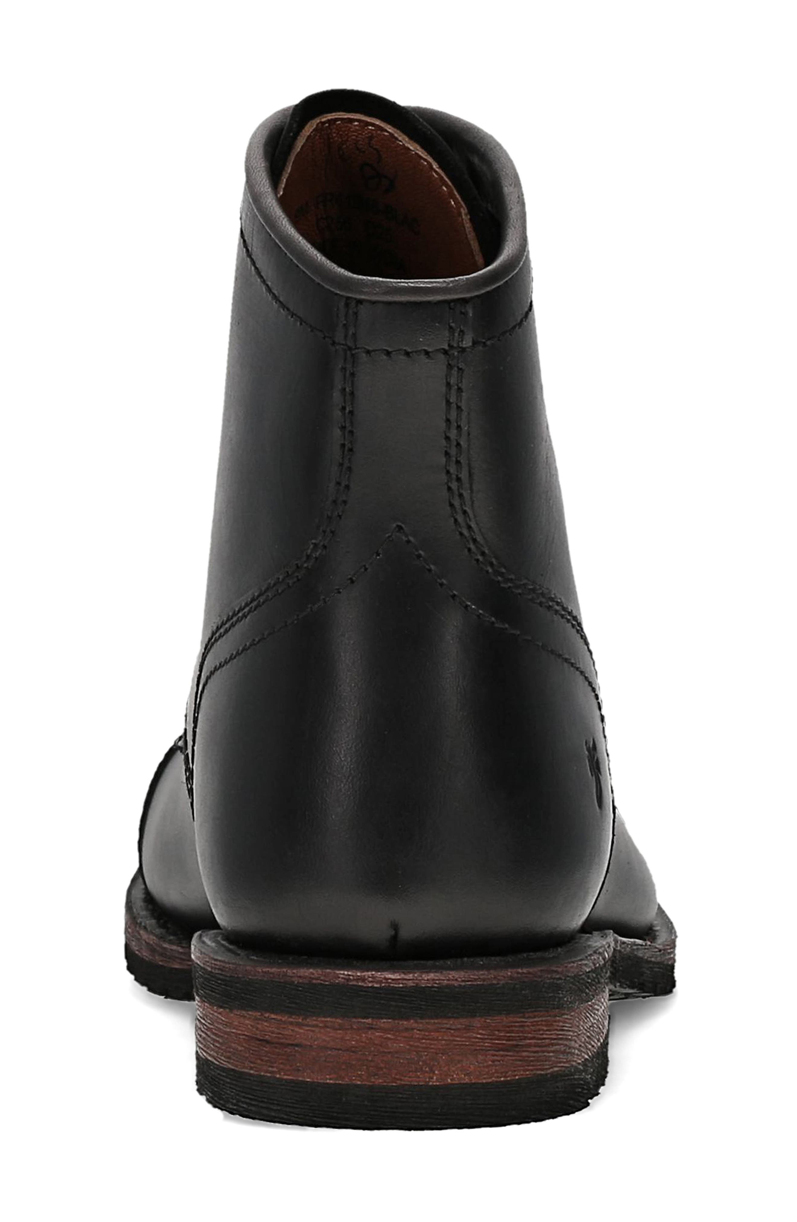 Frye Landon Lace-Up Cap Toe Boot, Alternate, color, Black