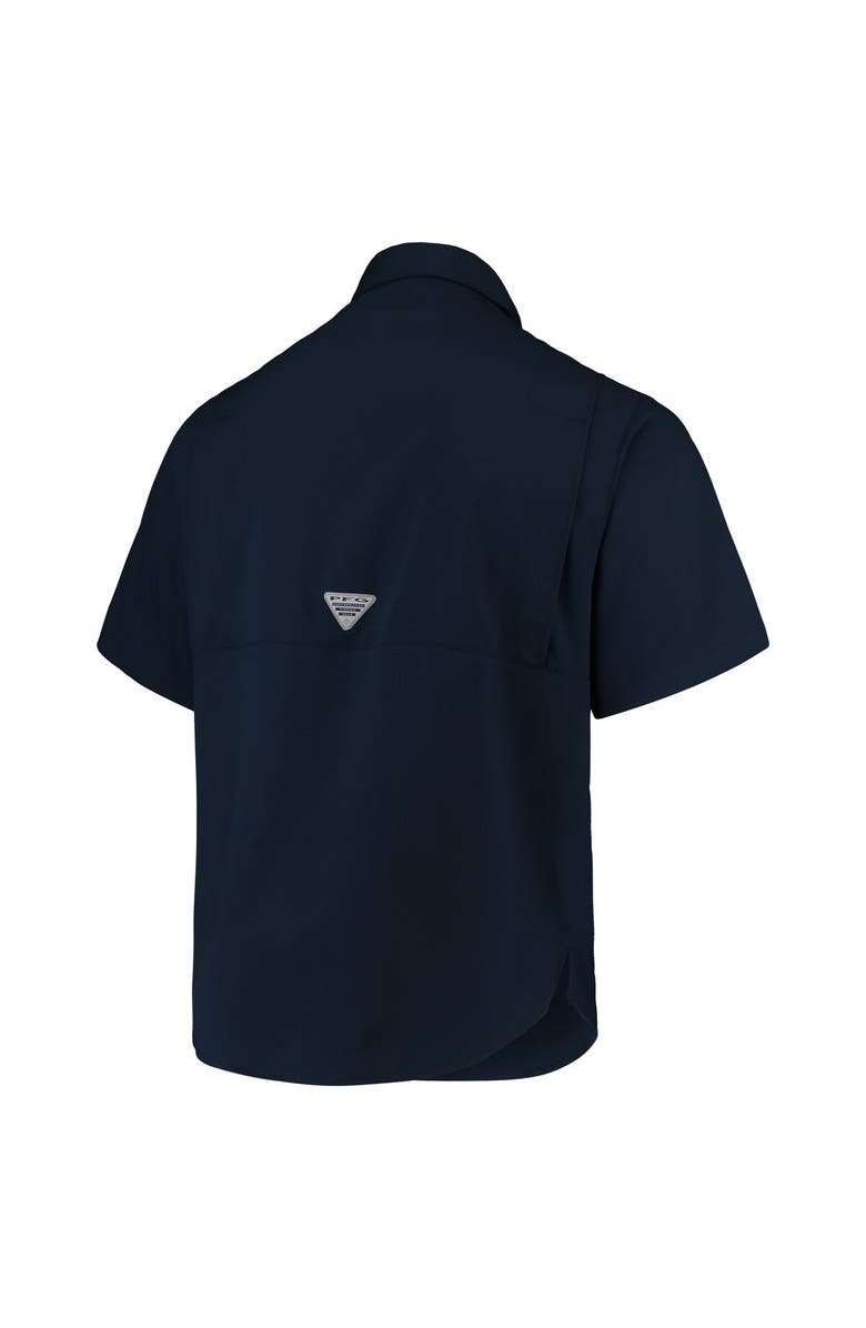 Columbia Men's Columbia Navy West Virginia Mountaineers PFG Tamiami Omni-Shade Button-Down Shirt, Alternate, color, Navy