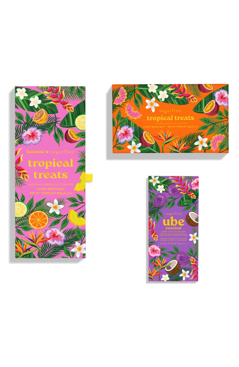 sugarfina The Tropical Treats Collection 5-Piece Bento Box & Candy Bar Set, Alternate, color,
