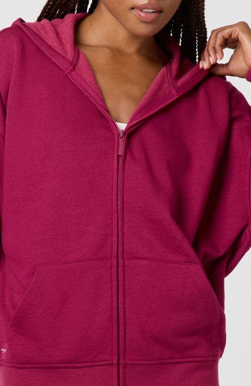 Florence By Mills Cozy Crush Oversize Zip Hoodie In Red