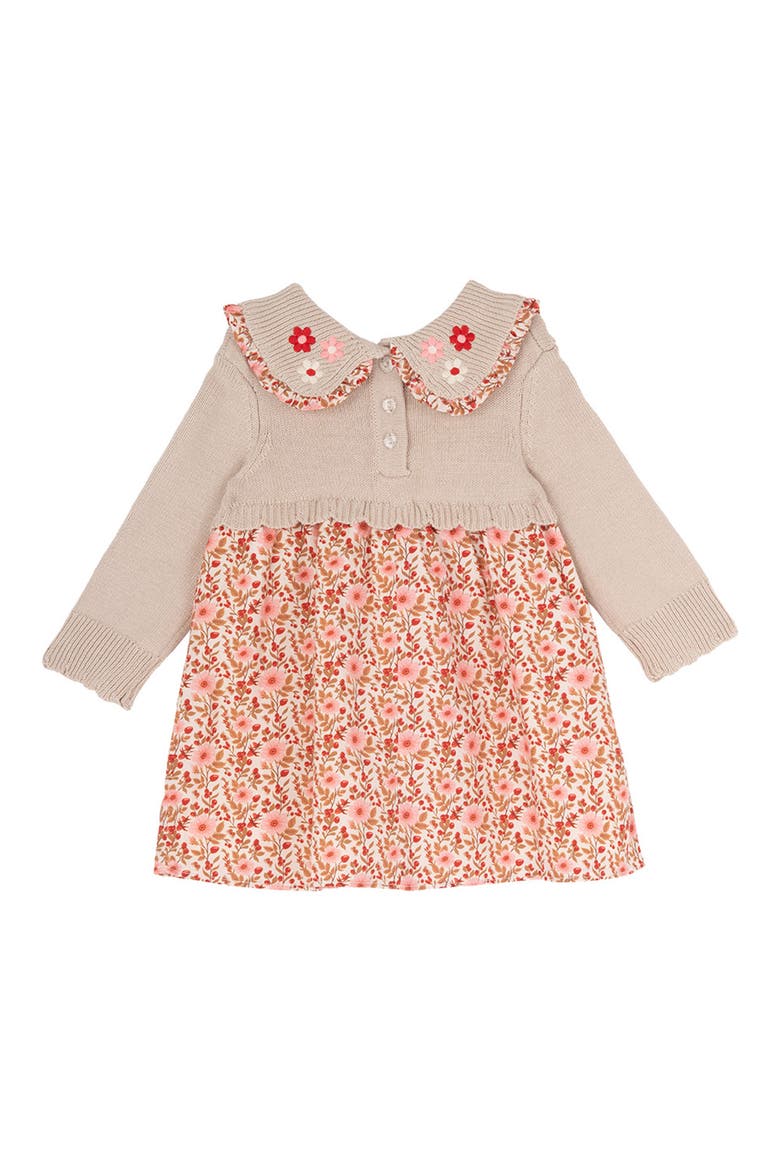 Kids' Floral Embroidered Peter Pan Collar Dress & Bloomers Set, Alternate, color, TAUPE
