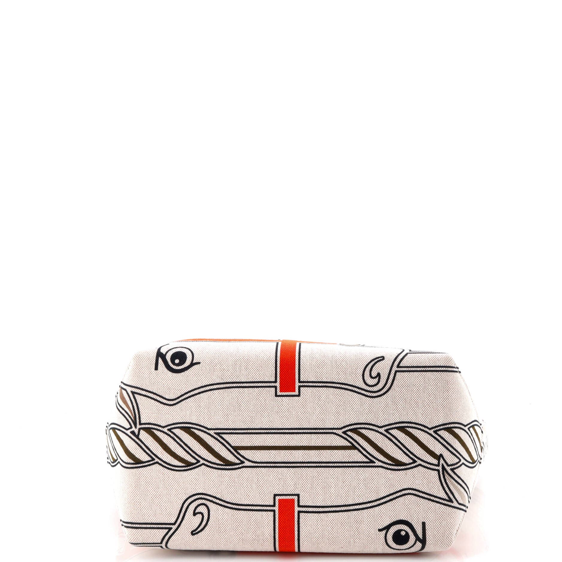 Pre-Owned Hermes Sac Steeple Tote Printed Toile with Leather 28, Alternate, color, Gold