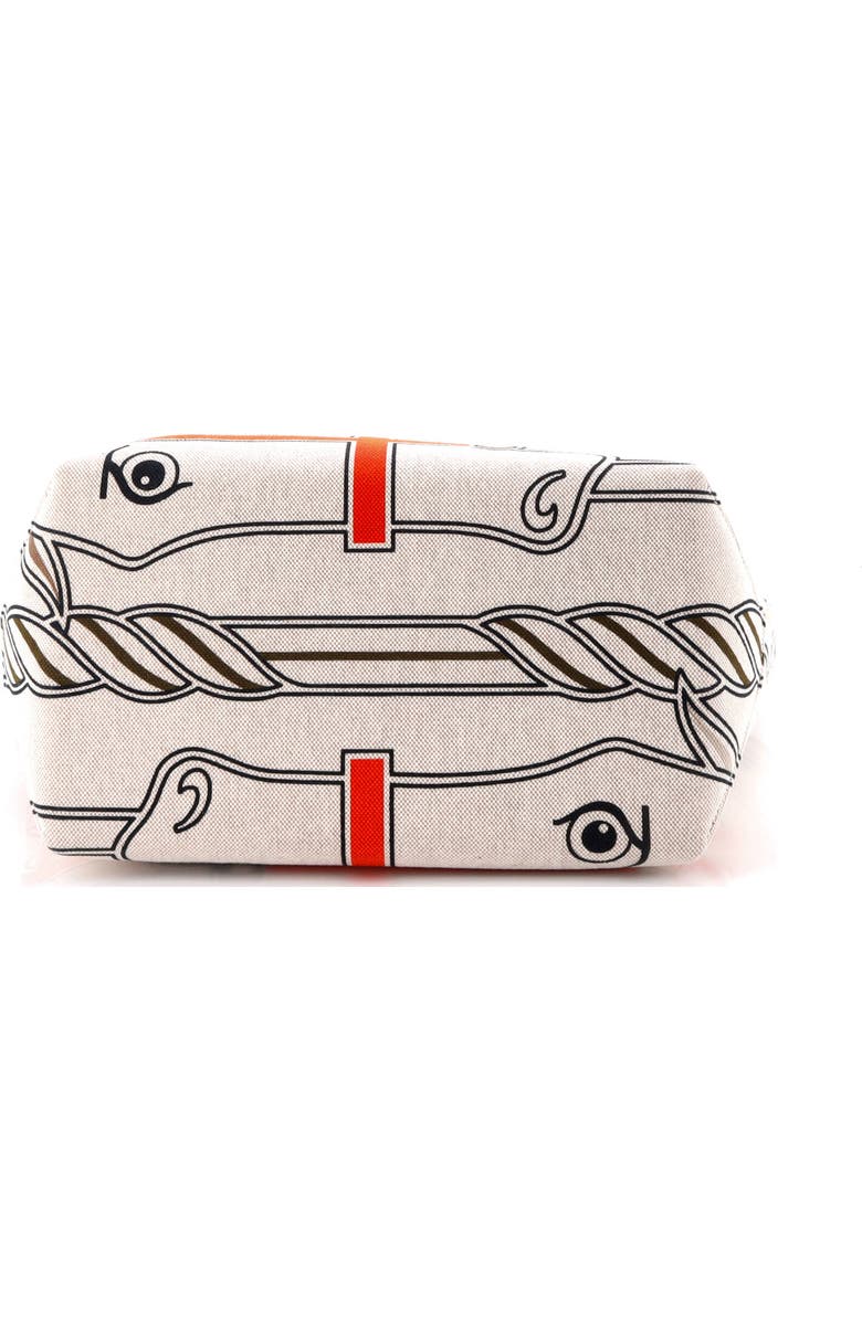 Pre-Owned Hermes Sac Steeple Tote Printed Toile with Leather 28, Alternate, color, Gold