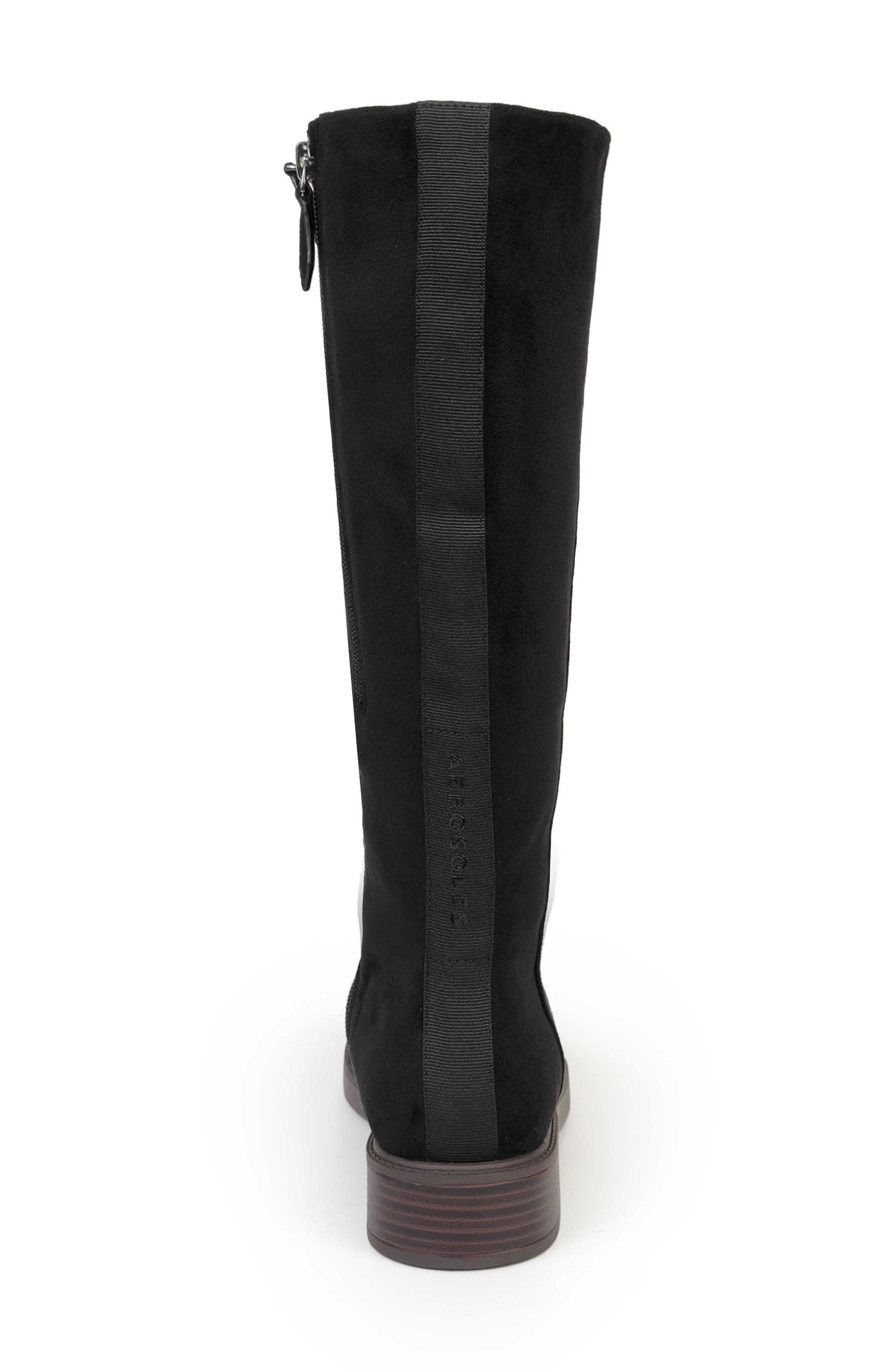 Aerosoles Prue Tall Boot, Alternate, color, Black Suede Shearling