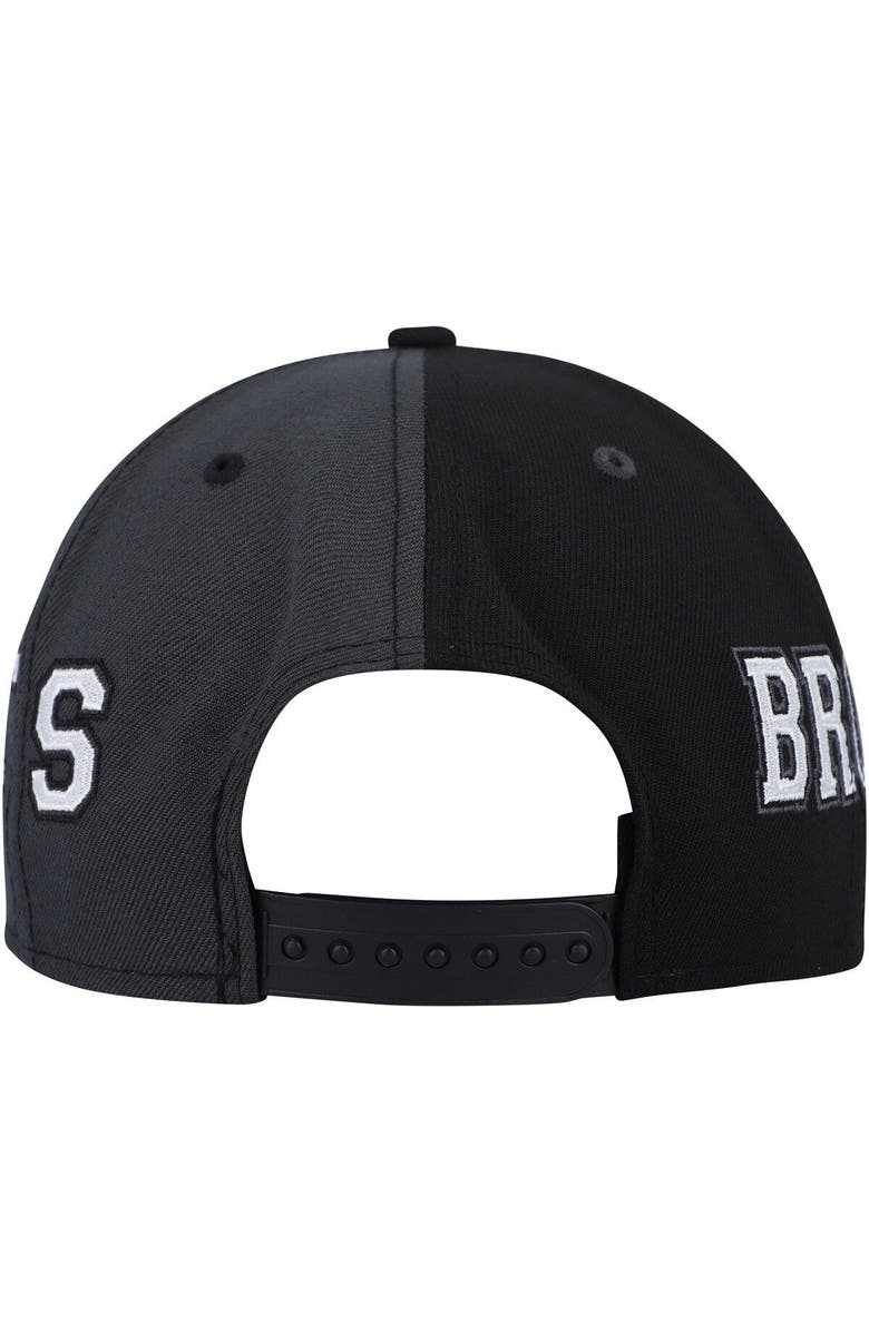 New Era Men's New Era Black Brooklyn Nets Team Split 9FIFTY Snapback Hat, Alternate, color, 