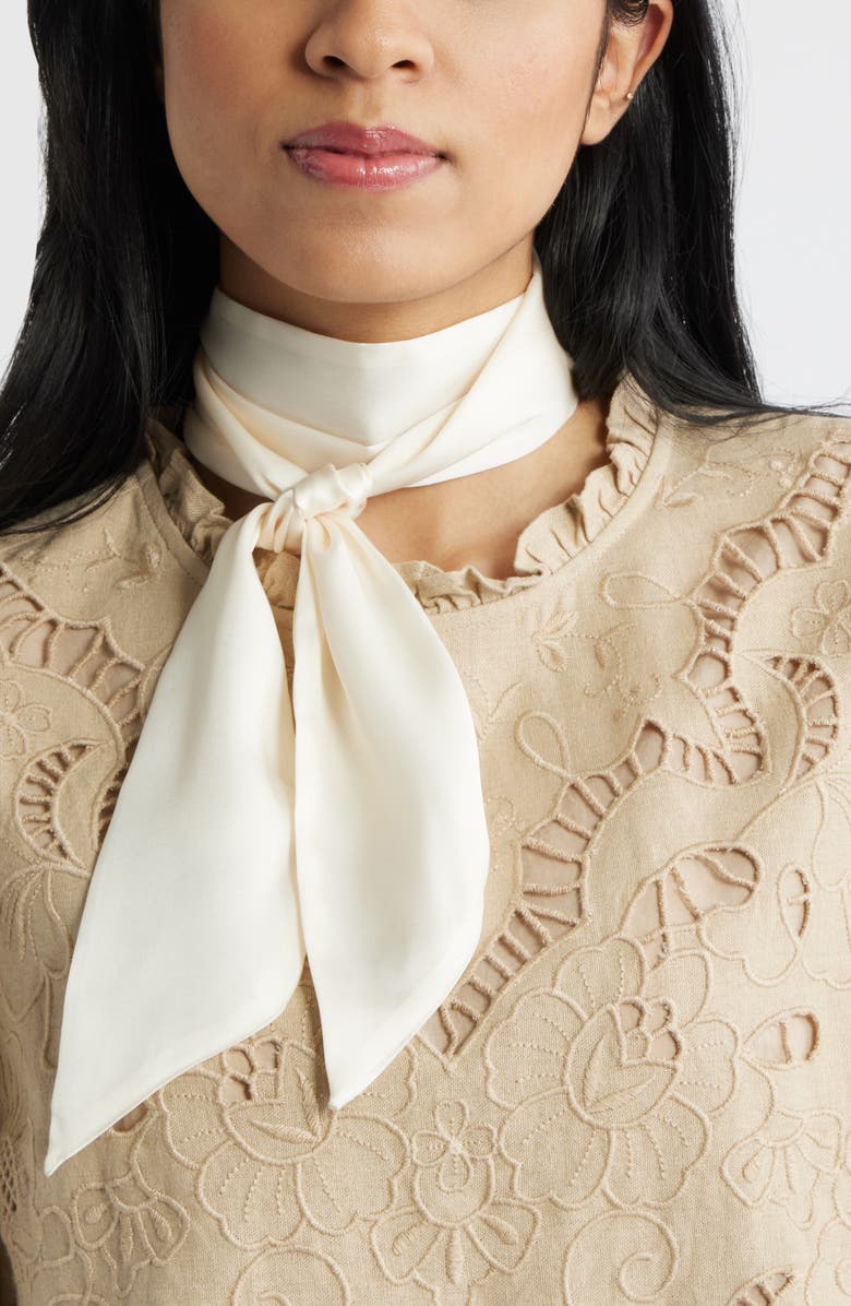 Treasure & Bond Assorted 2-Pack Satin Skinny Scarves, Main, color, Black Bandana