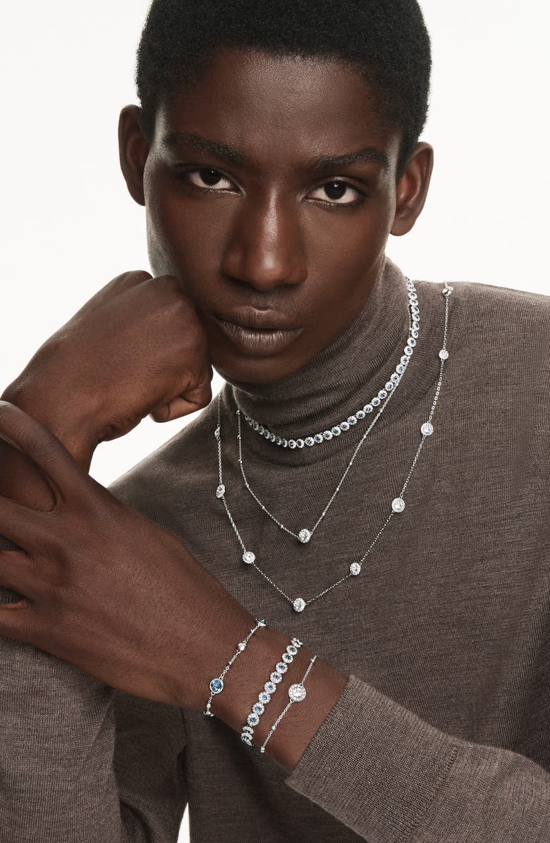 Swarovski Una Double Sided Necklace, Alternate, color, White/ Silver