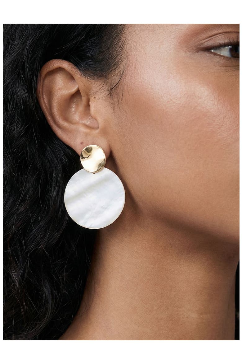 Mother-of-Pearl Drop Earrings, Alternate, color, GOLD