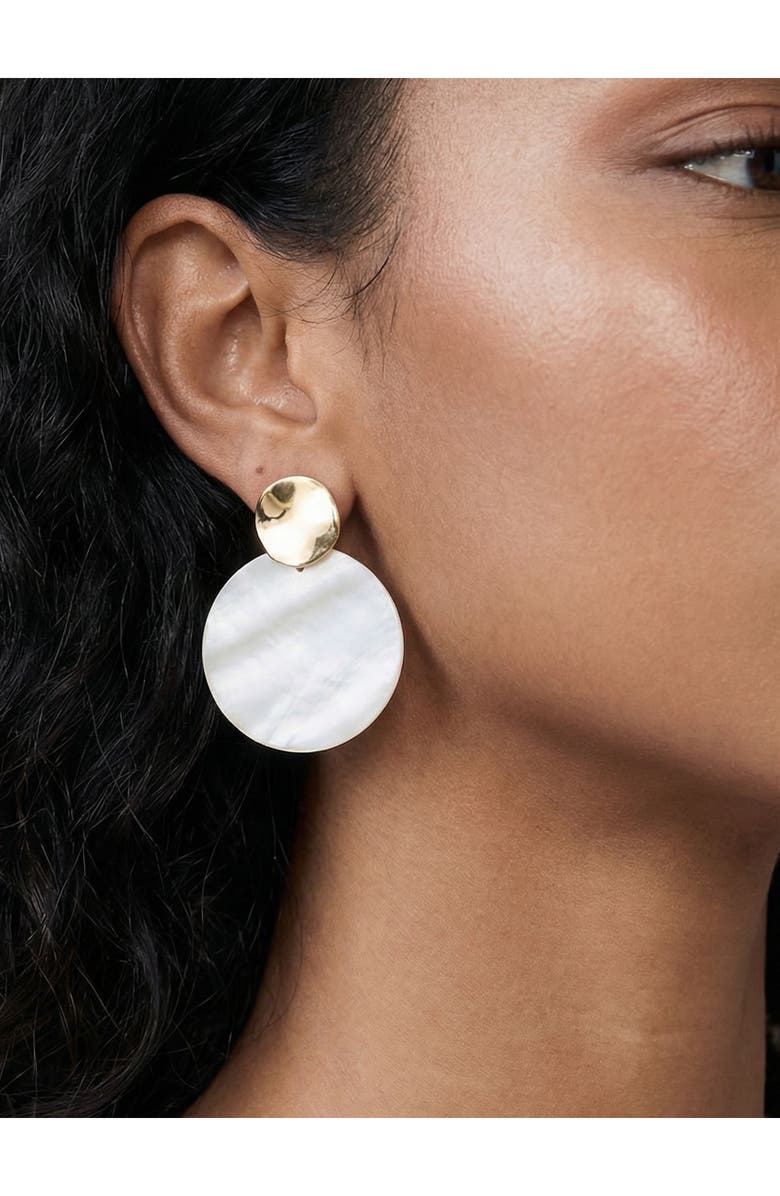 Ettika Mother-of-Pearl Drop Earrings, Alternate, color, Gold