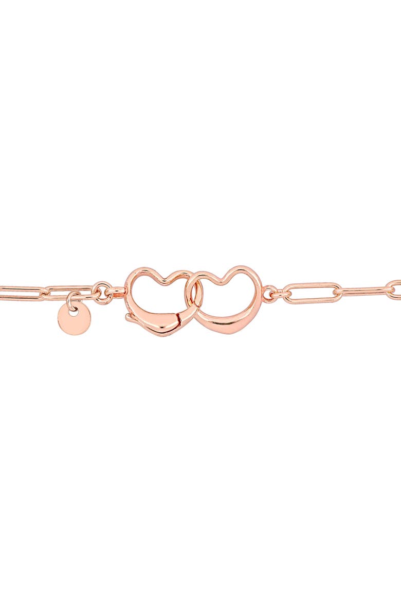 DELMAR Double Heart Paper Clip Link Chain Necklace & Anklet Set, Alternate, color, 