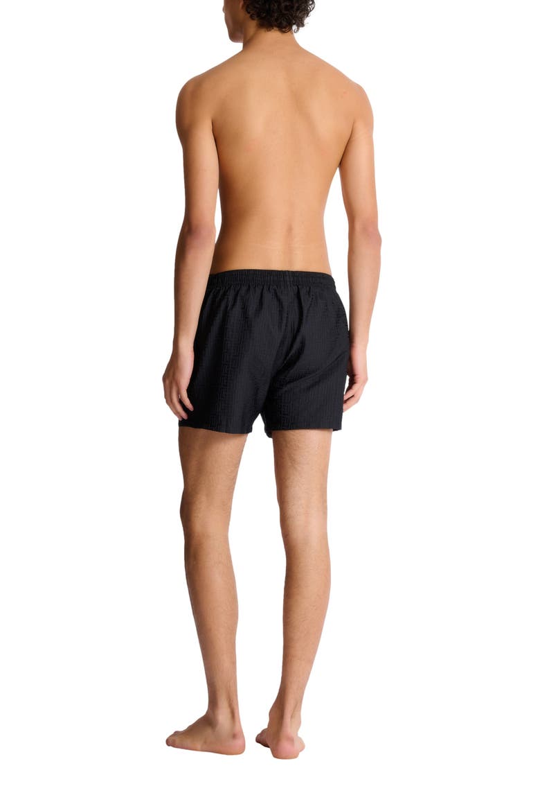 Monogrammed swim shorts, Alternate, color, black