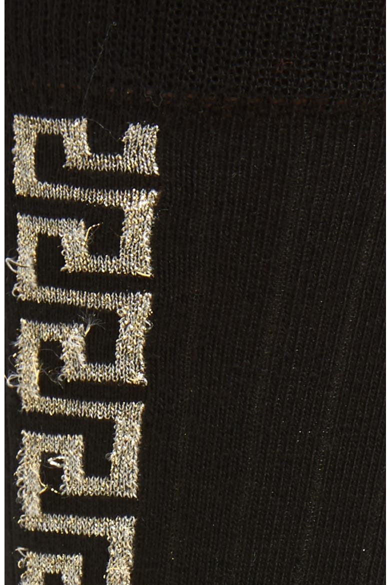 Greek Key Socks, Alternate, color, BLACK/ GOLD