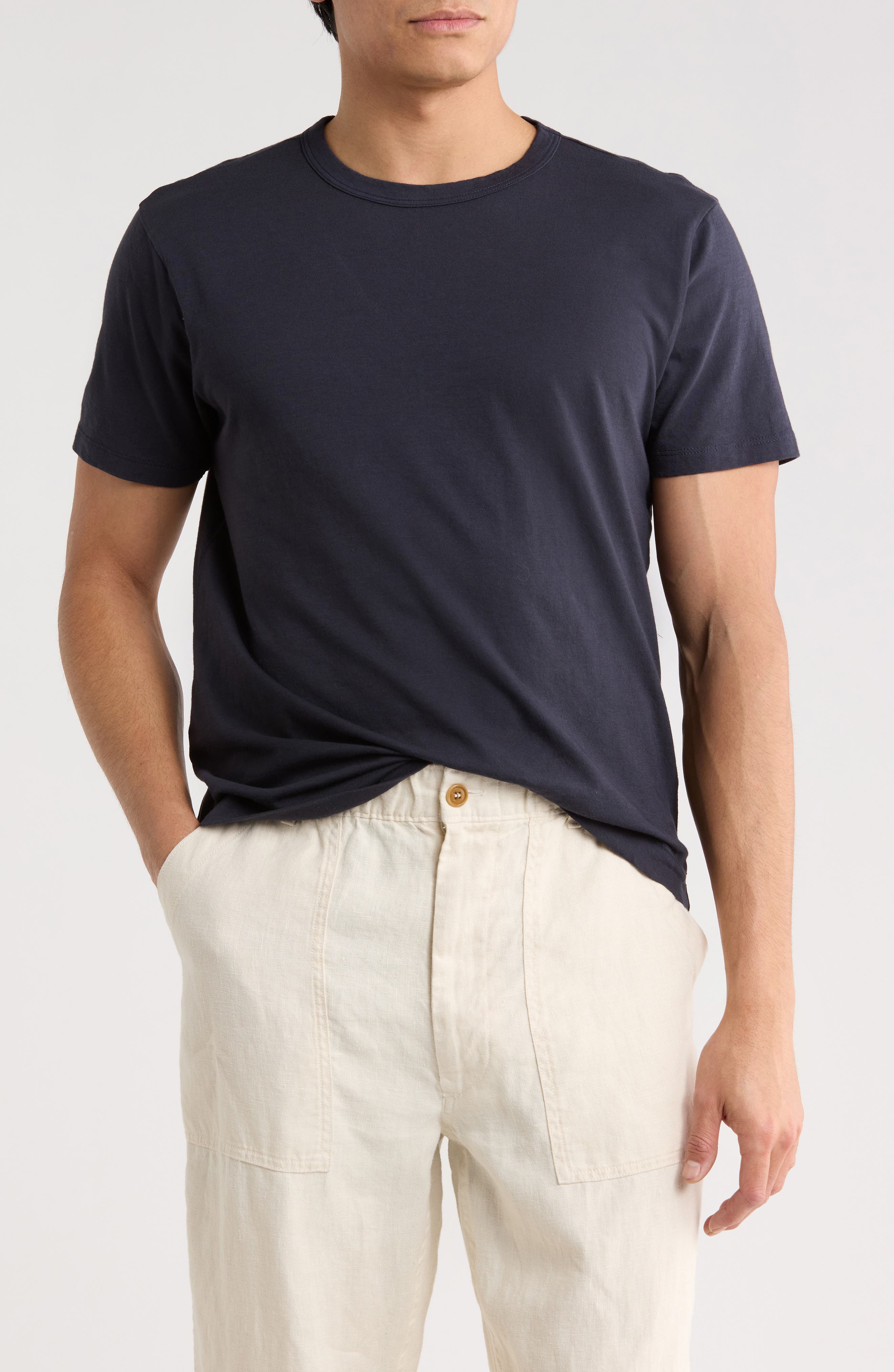 BUCK MASON Pima Cotton Curved Hem T-Shirt