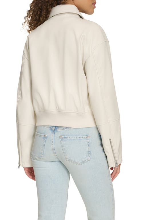 Levi's Faux Leather Bomber Jacket In White
