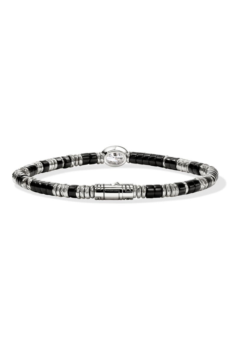 JH Lovestruck™ Heishi Bracelet, Sterling Silver, Hardstones, Lab-Grown Diamond, 1.0TCW, Alternate, color, SILVER