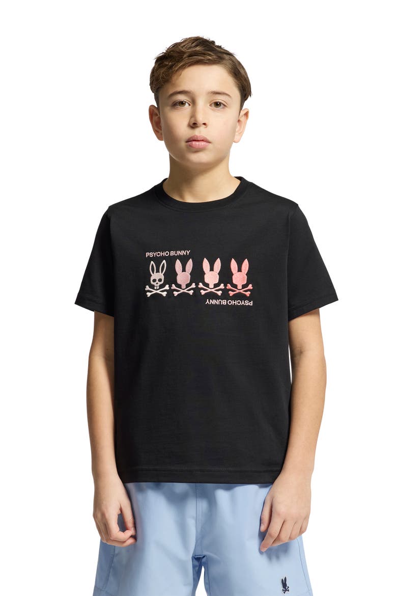 Kids' Oceania Embroidered Pima Cotton T-Shirt, Alternate, color, BLACK
