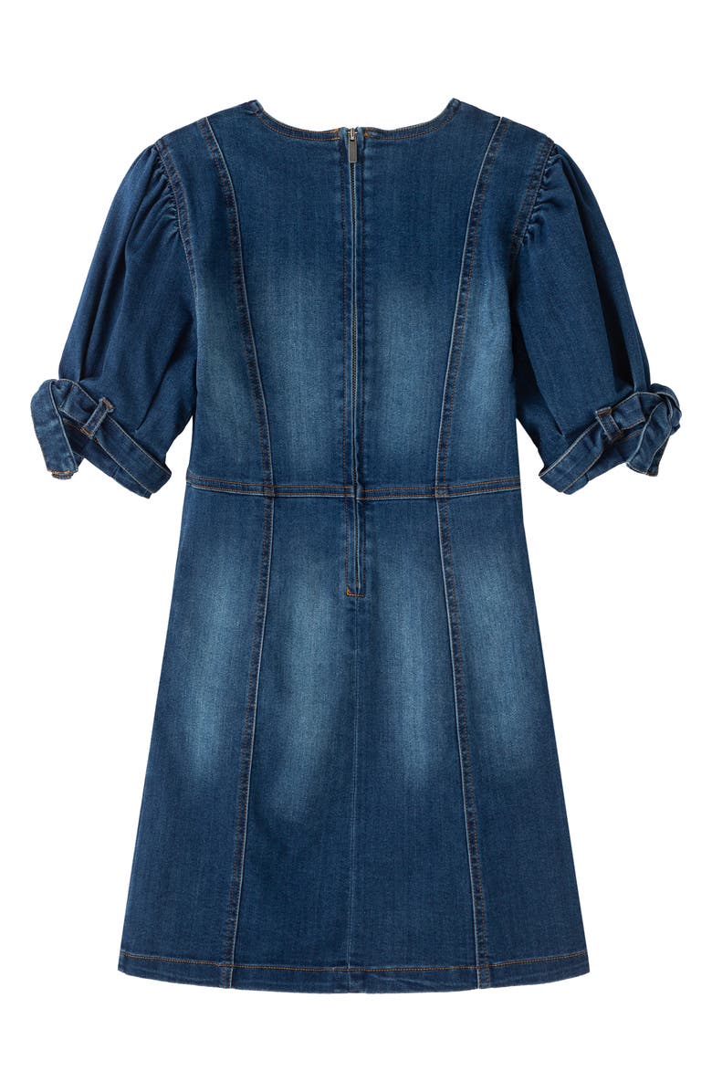 Habitual Girl Kids' Belted Cuff Denim Dress, Alternate, color, 