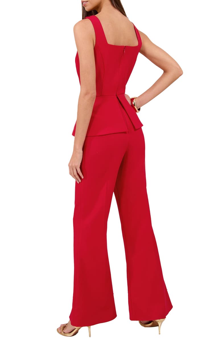 Lipsy Sleeveless Peplum Wide Leg Jumpsuit, Alternate, color, Red