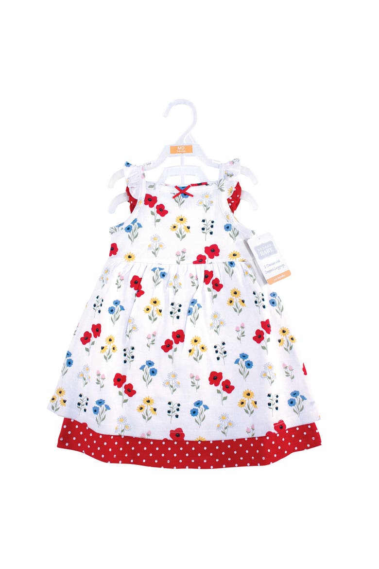 Cotton Dresses and Leggings, Alternate, color, Wildflower