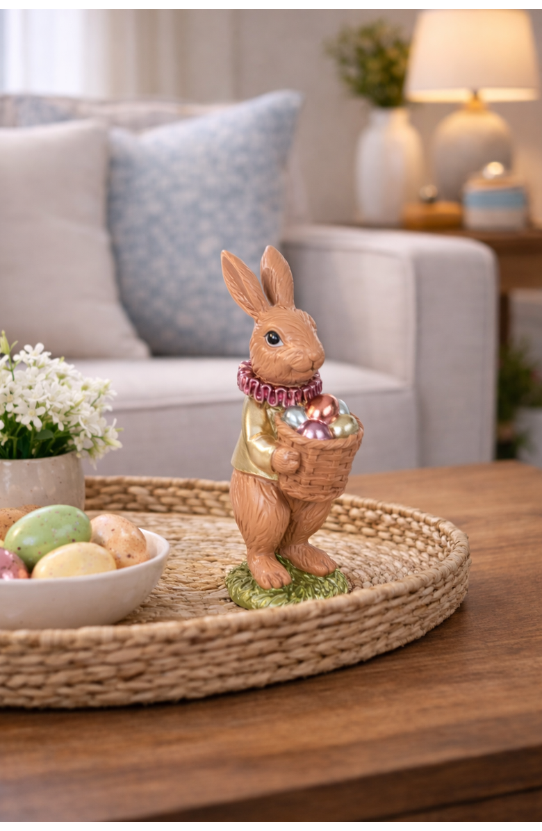Gallerie II Chocolate Polyresin Easter Rabbit Medium Figurine 6.42", Alternate, color, Brown