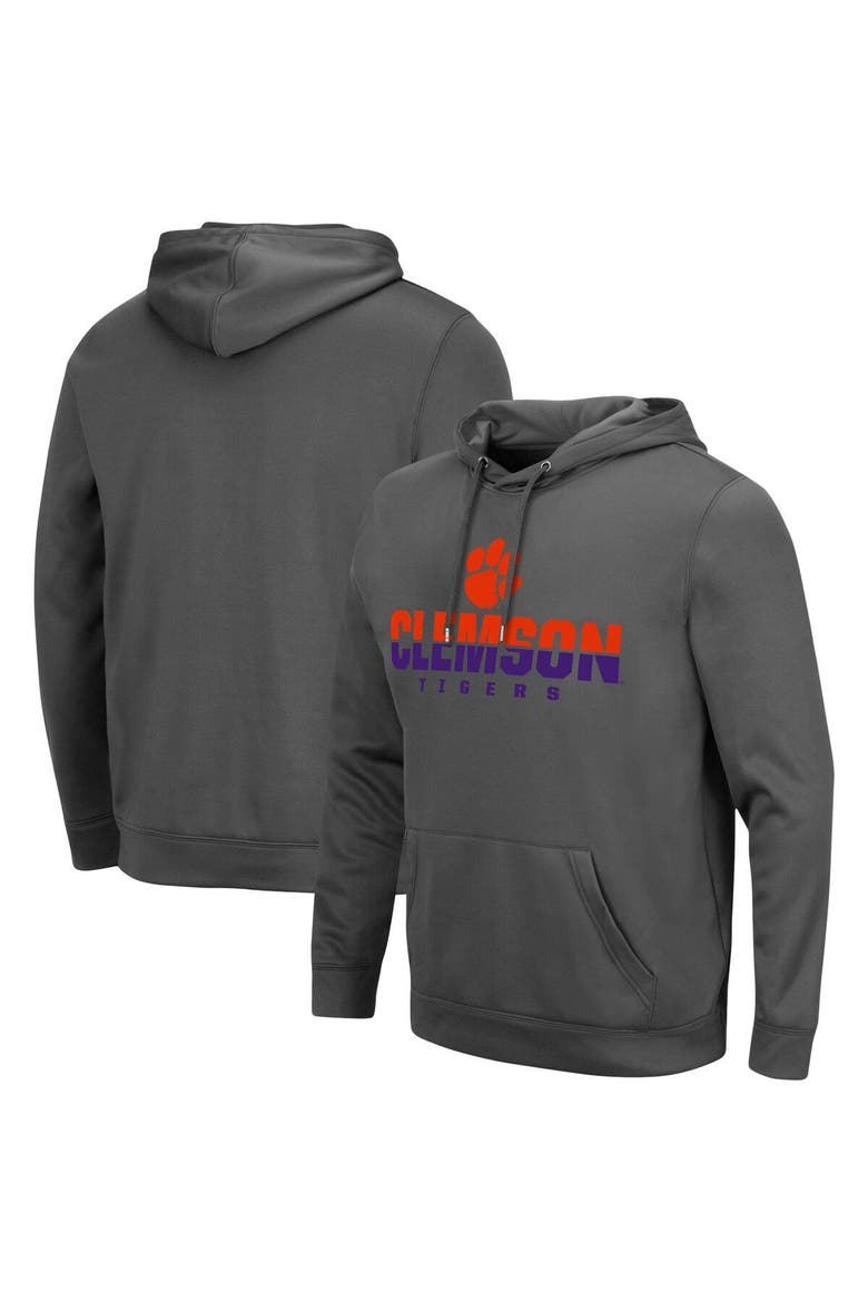 Men's Colosseum Charcoal Clemson Tigers Lantern Pullover Hoodie, Main, color, Charcoal