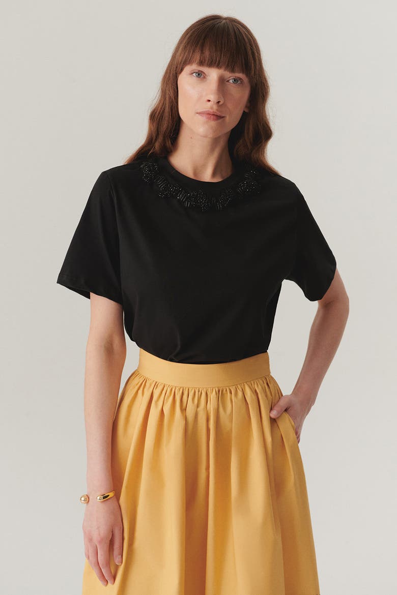 Liliana Short Sleeve Crew Neck Tshirt, Main, color, BLACK