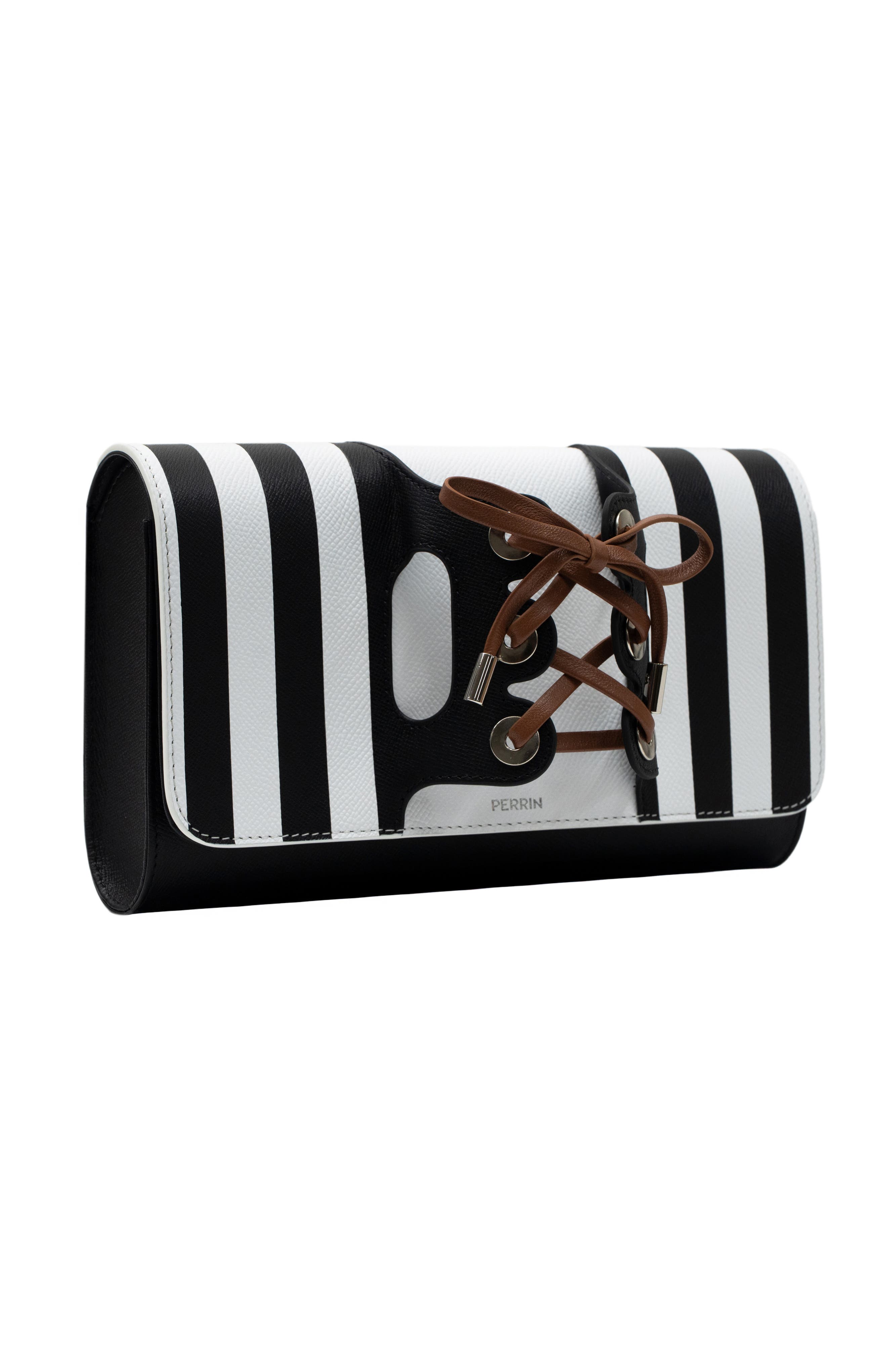 PERRIN PARIS Lolita Clutch, Alternate, color, Black White Caramel