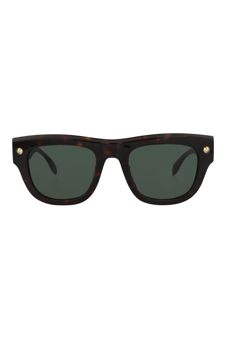 Fashion 53mm Square Sunglasses Glasses, Main, color, HAVANA HAVANA GREEN