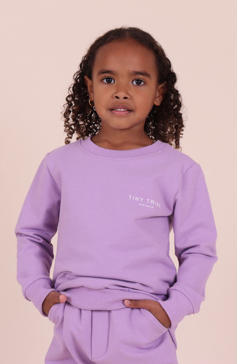 TINY TRIBE Kids' Core Cotton Sweatshirt, Alternate, color, Lilac