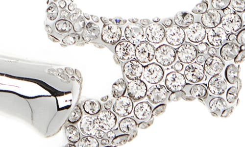 Tory Burch Crystal Coral Necklace In Silver
