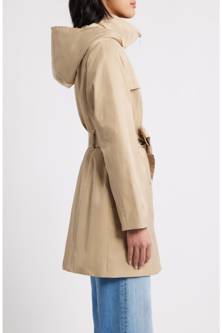 Belted Cotton Blend Coat, Alternate, color, STONE