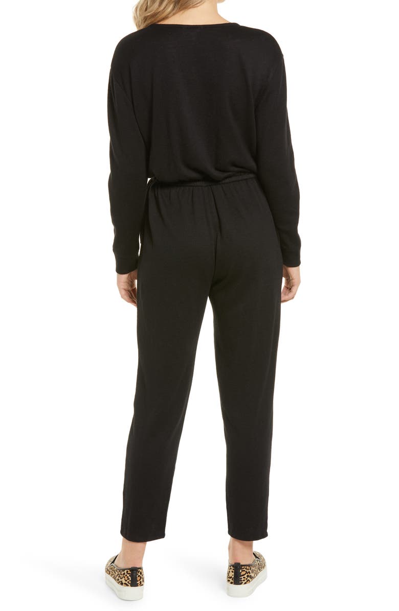 Caslon<sup>®</sup> Surplice Tie Waist Jumpsuit, Alternate, color,