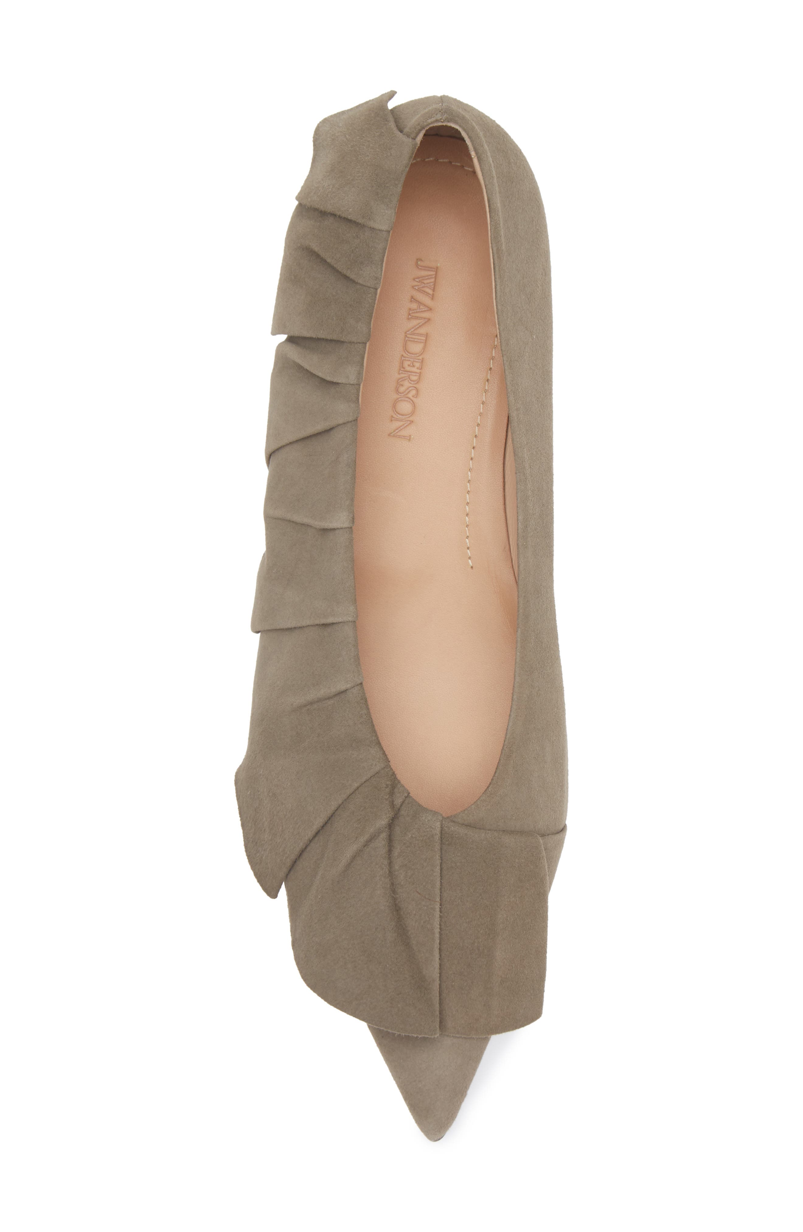 JW Anderson Ruffle Ballet Flat, Alternate, color, Grey 929