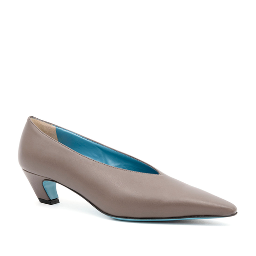 Valentina Rangoni Elegant Vespero Oat Parm Leather Pumps For Women In Gray
