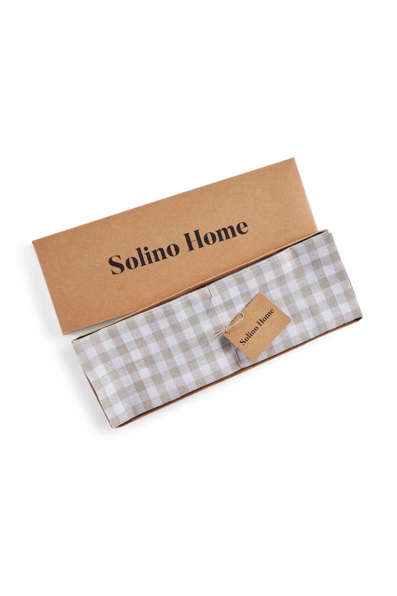 Linen Placemats Set of 4, 14 x 19" - Gingham Check, Alternate, color, Natural