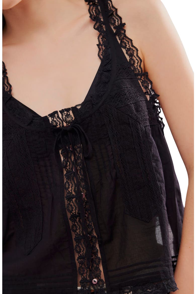 Evermore Lace Trim Tank, Alternate, color, BLACK