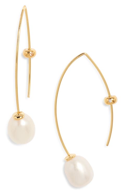 Demi Fine Freshwater Pearl Threader Earrings
