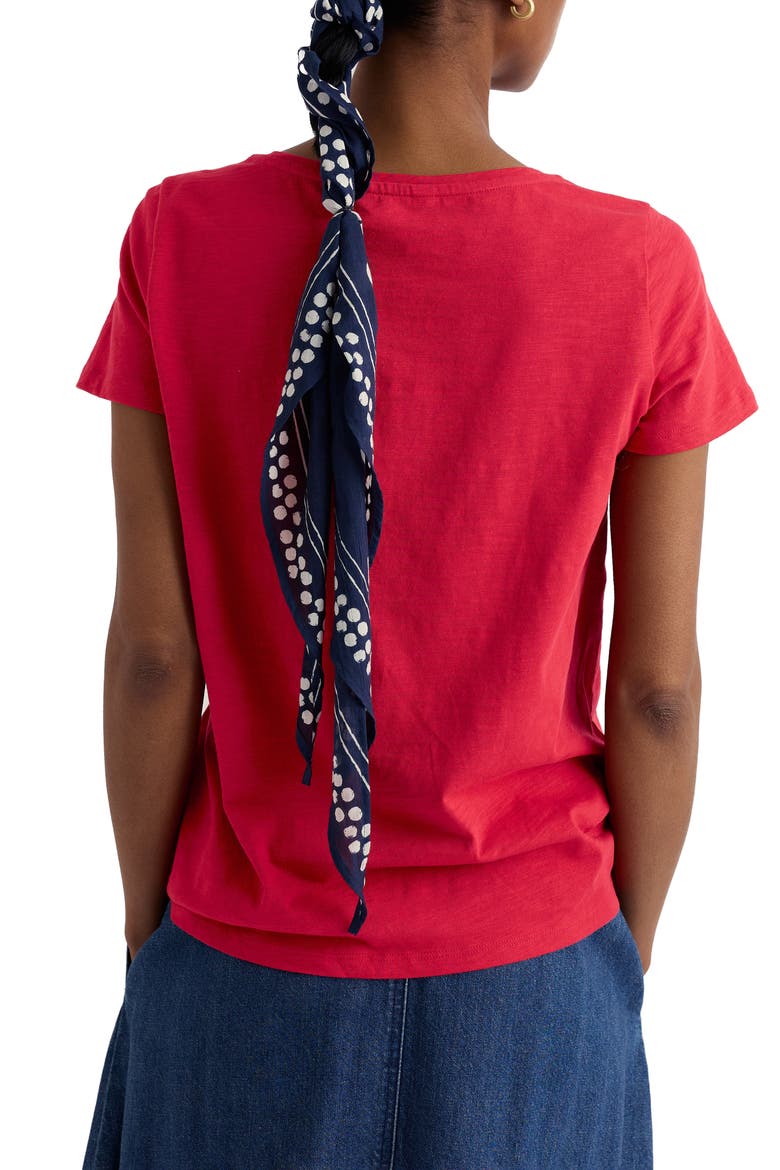 Appletree Keyhole Organic Cotton T-Shirt, Alternate, color, RASPBERRY