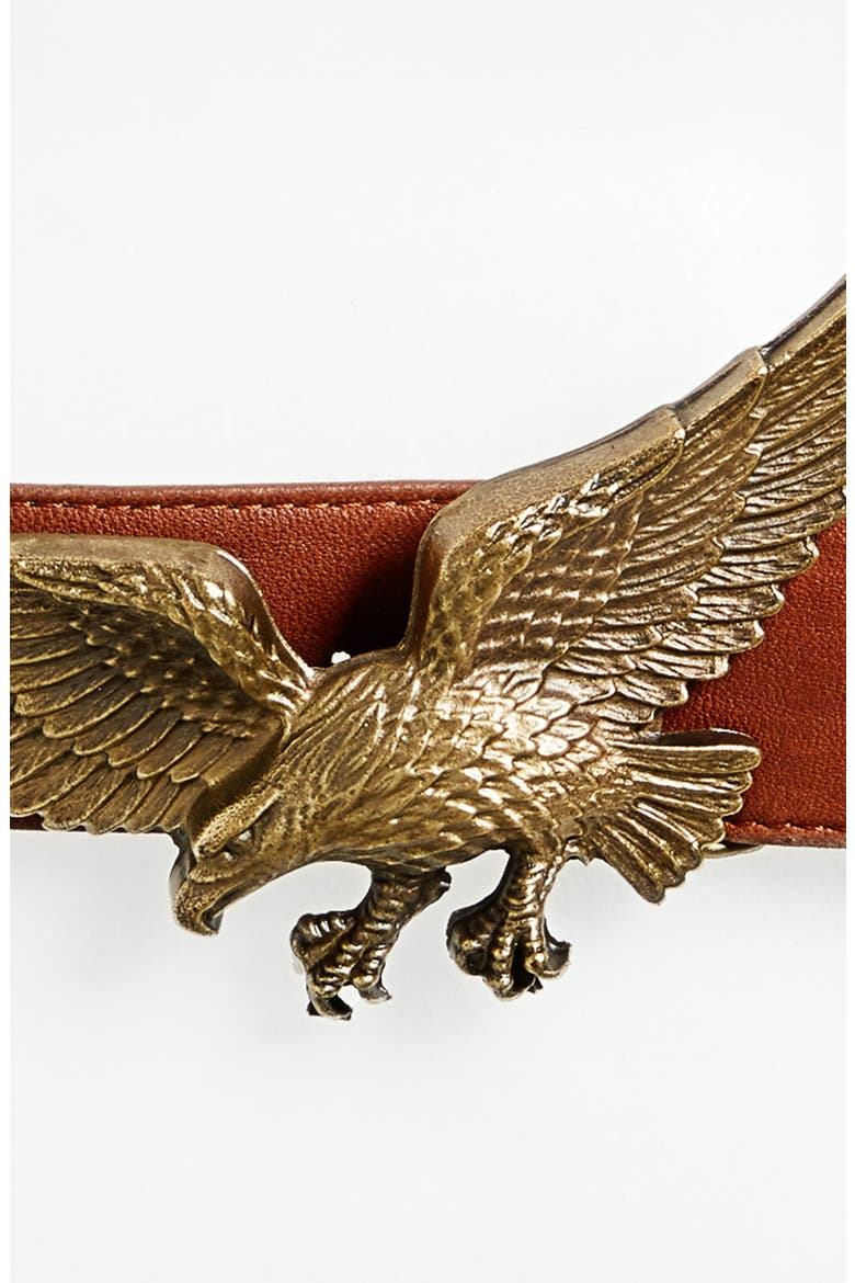 Eagle Leather Belt, Alternate, color, COGNAC