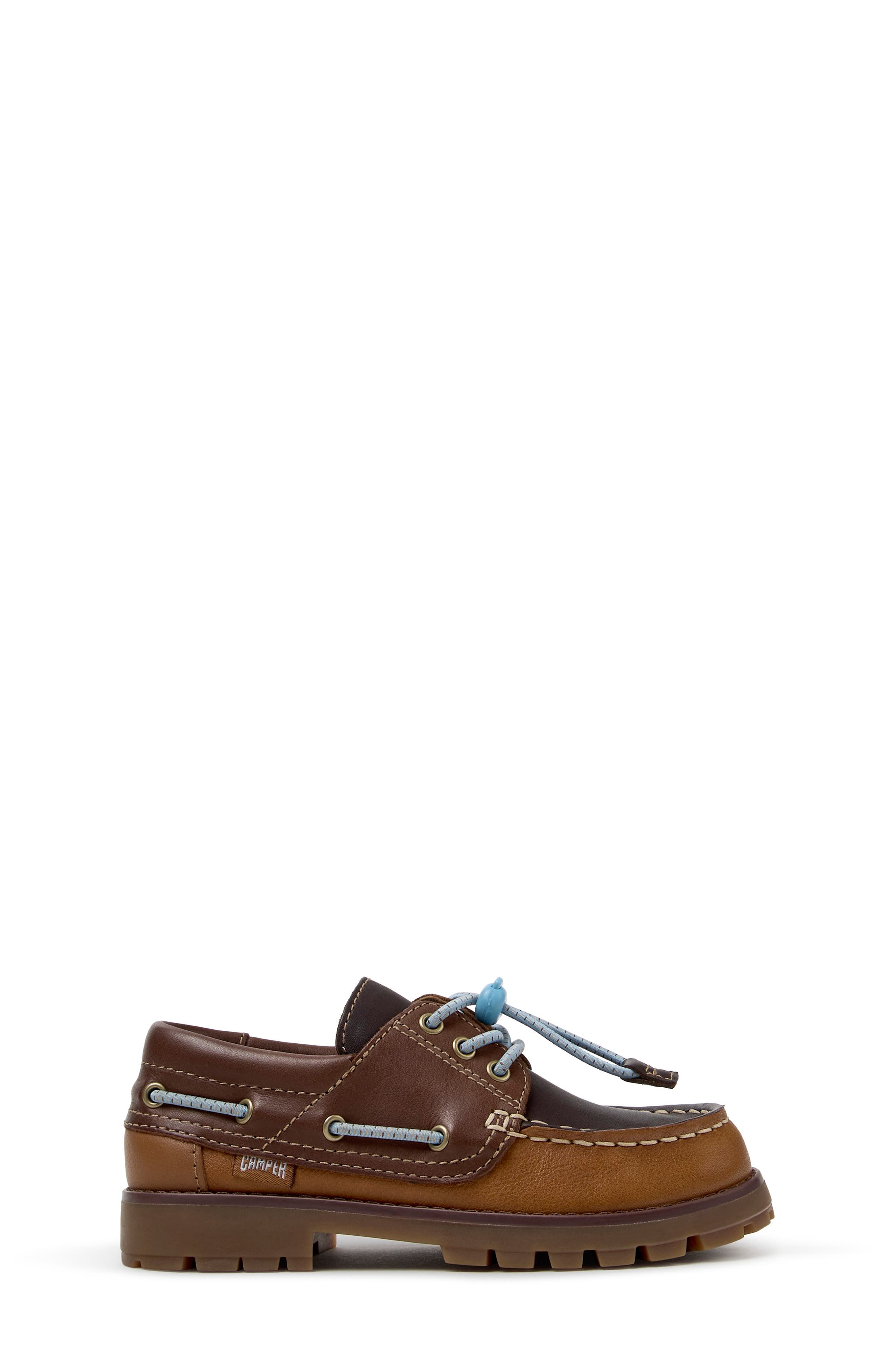 Kids' Twins Compas Leather Boat Shoe, Alternate, color, BROWN