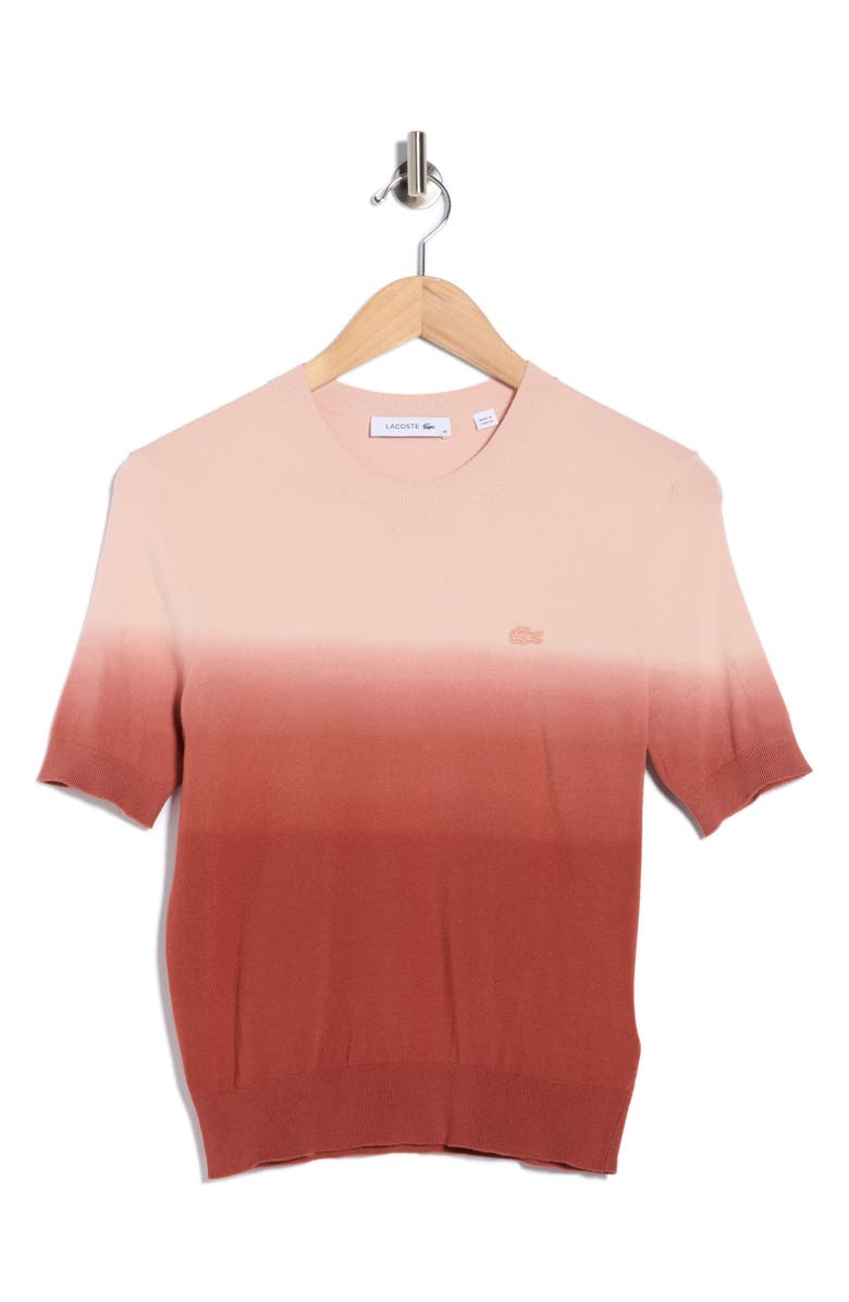 Lacoste Ombré Crewneck T-Shirt, Alternate, color, Iberis/ Latte