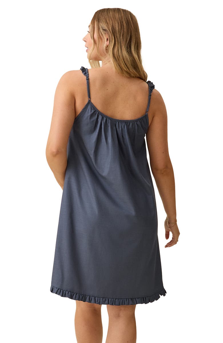 Kindred Bravely Dreamy Cotton Maternity & Nursing Nightgown, Alternate, color, Midnight Blue