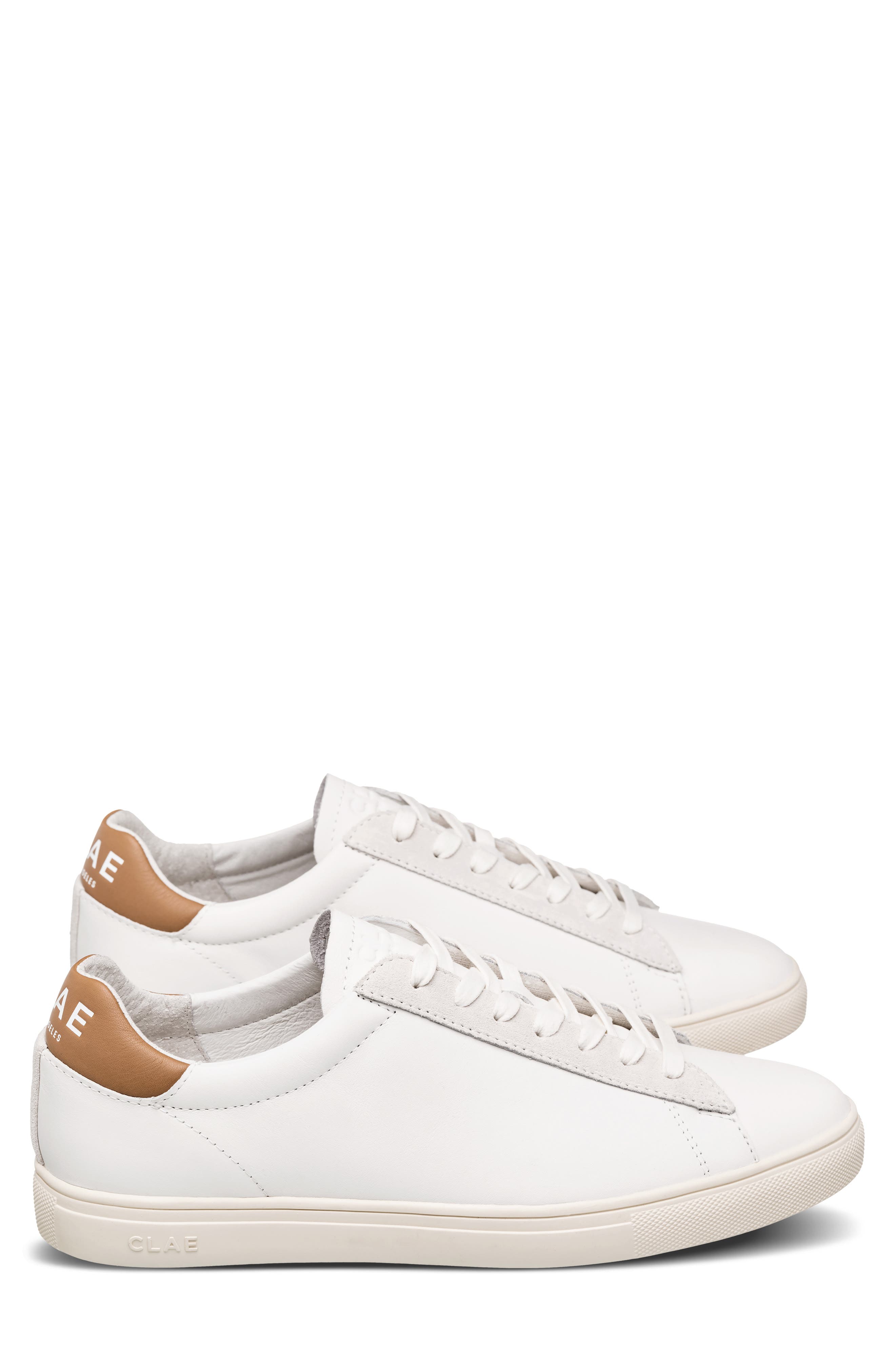 CLAE Bradley California Sneaker, Alternate, color, White/ Camelleather