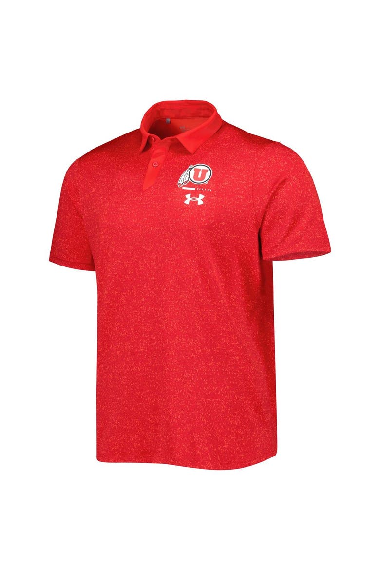 Men's Under Armour Red Utah Utes Static Performance Polo, Alternate, color, Red