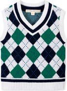 Hope & Henry Kids' Organic V-Neck Argyle Sweater Vest