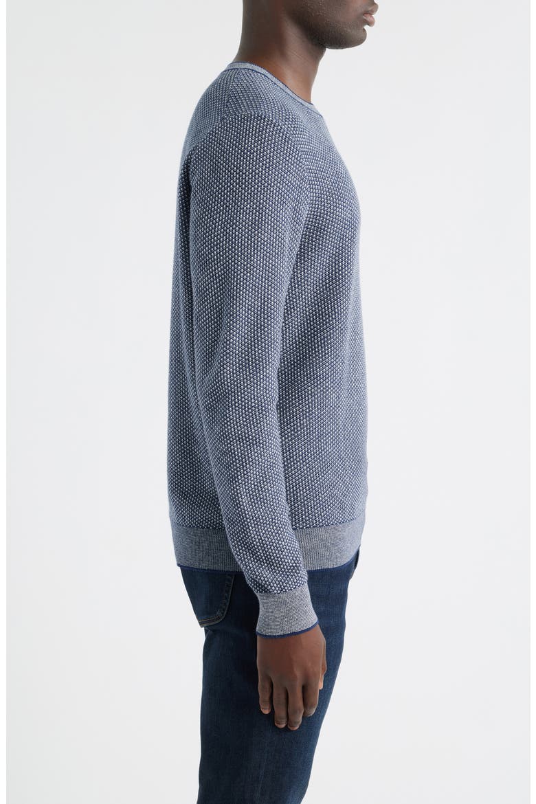 Texture Cotton & Cashmere Sweater, Alternate, color, NAVY-OATMEAL HEATHER