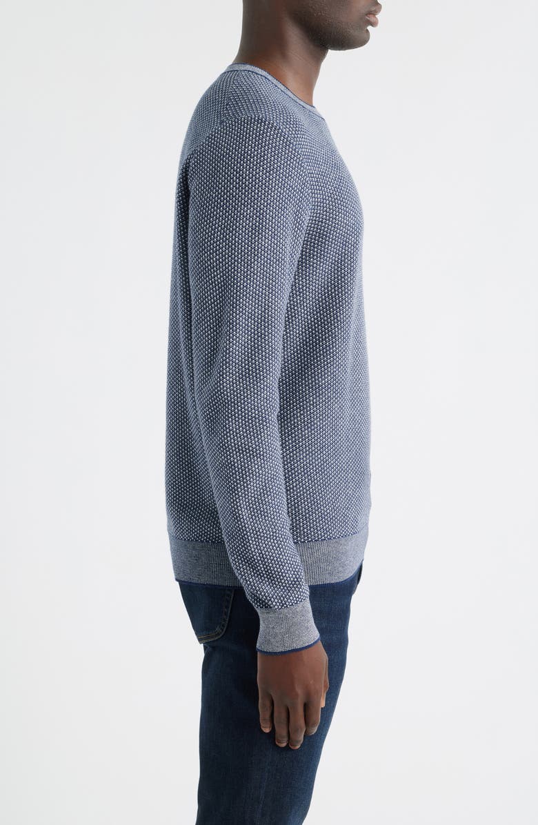 Nordstrom Texture Cotton & Cashmere Sweater, Alternate, color, Navy-Oatmeal Heather